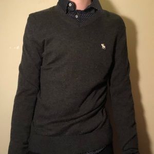 Grey Abercombie V-Neck Sweater